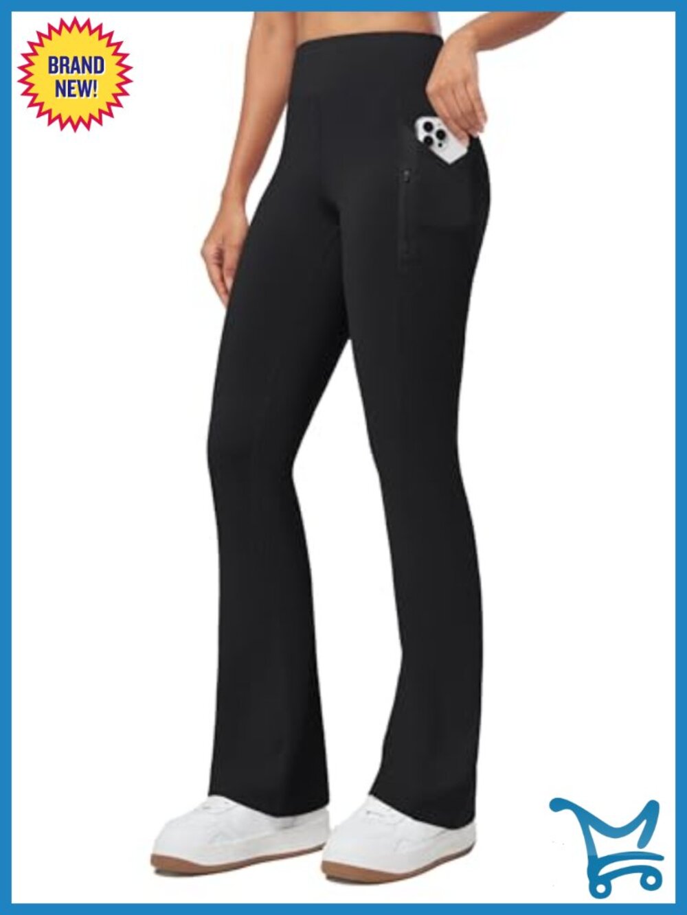 Fleece Lined Thermal Leggings Bootcut Yoga Pants High Waist Drawstring 4 Pockets